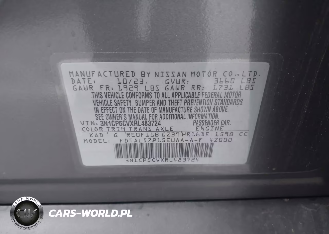 2024 Nissan Kicks Sv Xtronic Cvt VIN:3N1CP5CVXRL483724 - 9