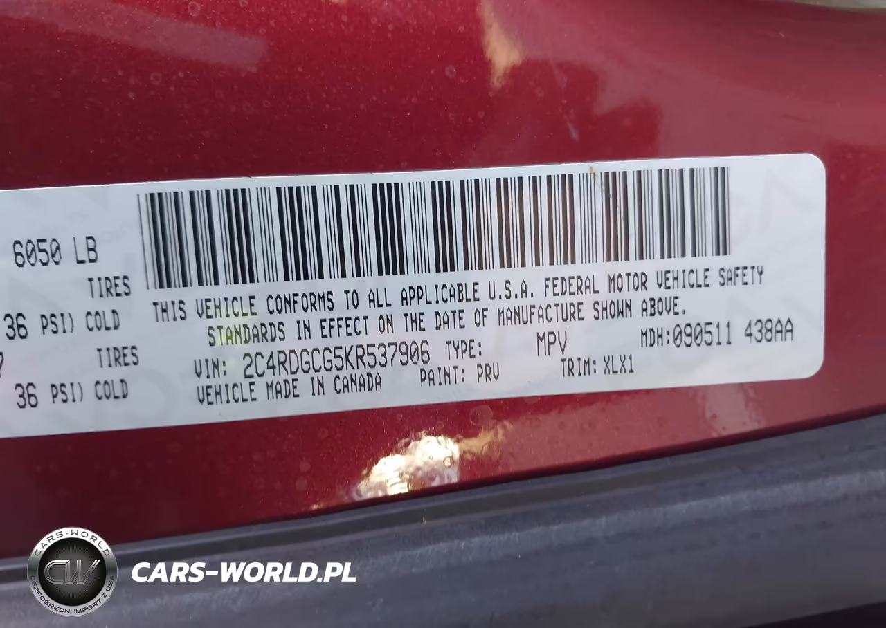 2019 Dodge Grand Caravan Sxt VIN:2C4RDGCG5KR537906 - 9