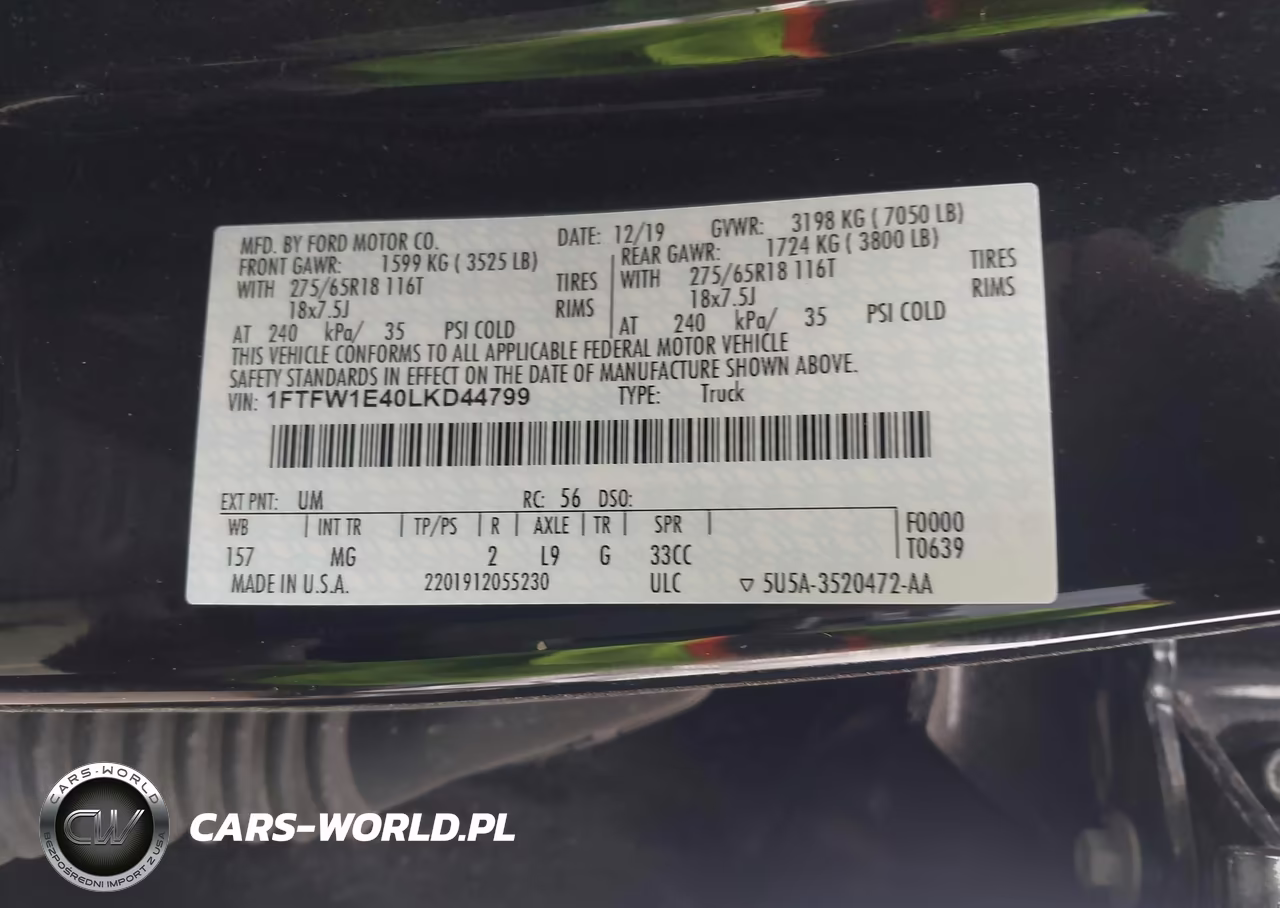 2020 Ford F-150 Xlt VIN:1FTFW1E40LKD44799 - 9