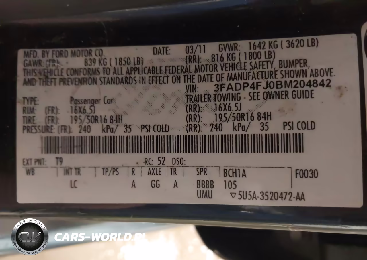 2011 Ford Fiesta Ses VIN:3FADP4FJ0BM204842 - 9