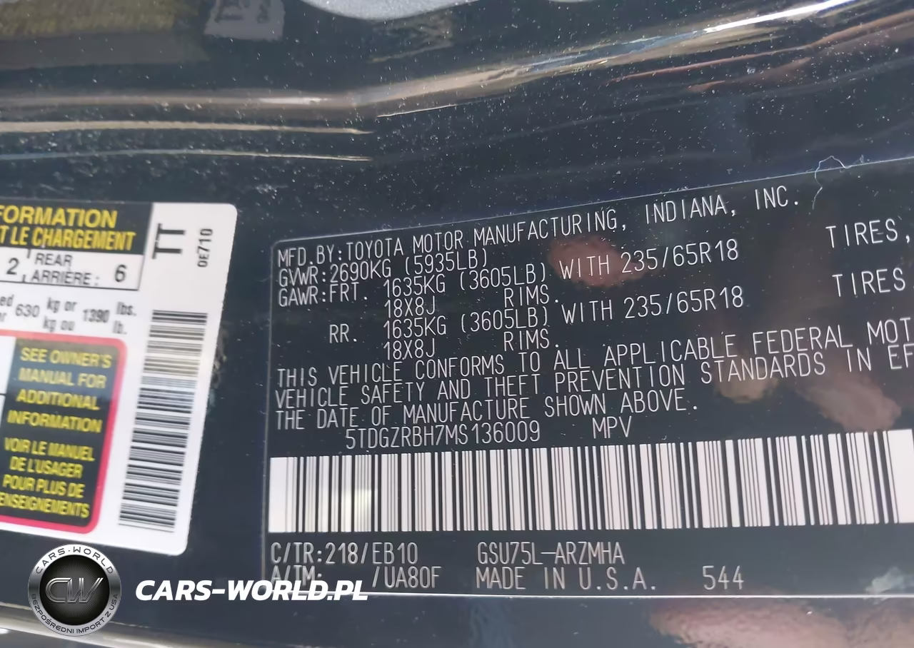 2021 Toyota Highlander Xle VIN:5TDGZRBH7MS136009 - 9
