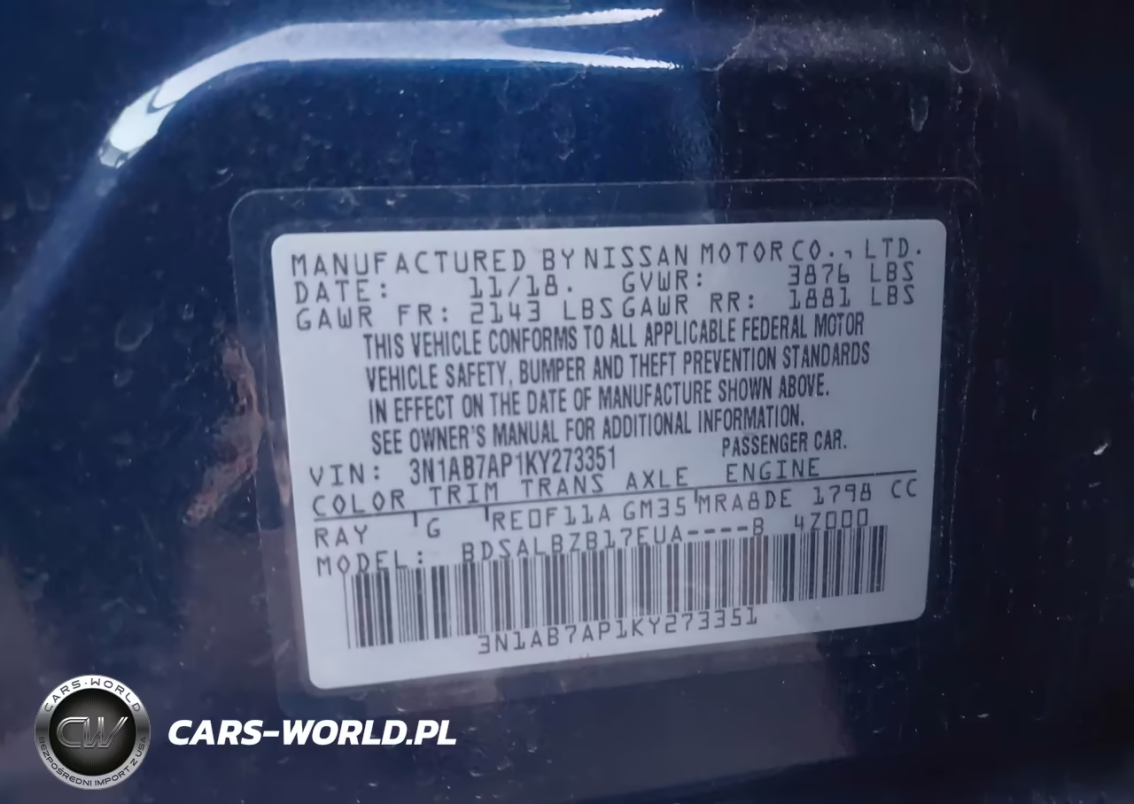 2019 Nissan Sentra S VIN:3N1AB7AP1KY273351 - 9