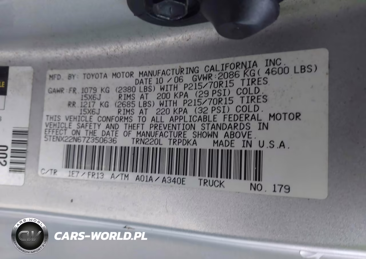 2007 Toyota Tacoma VIN:5TENX22N67Z350636 - 9