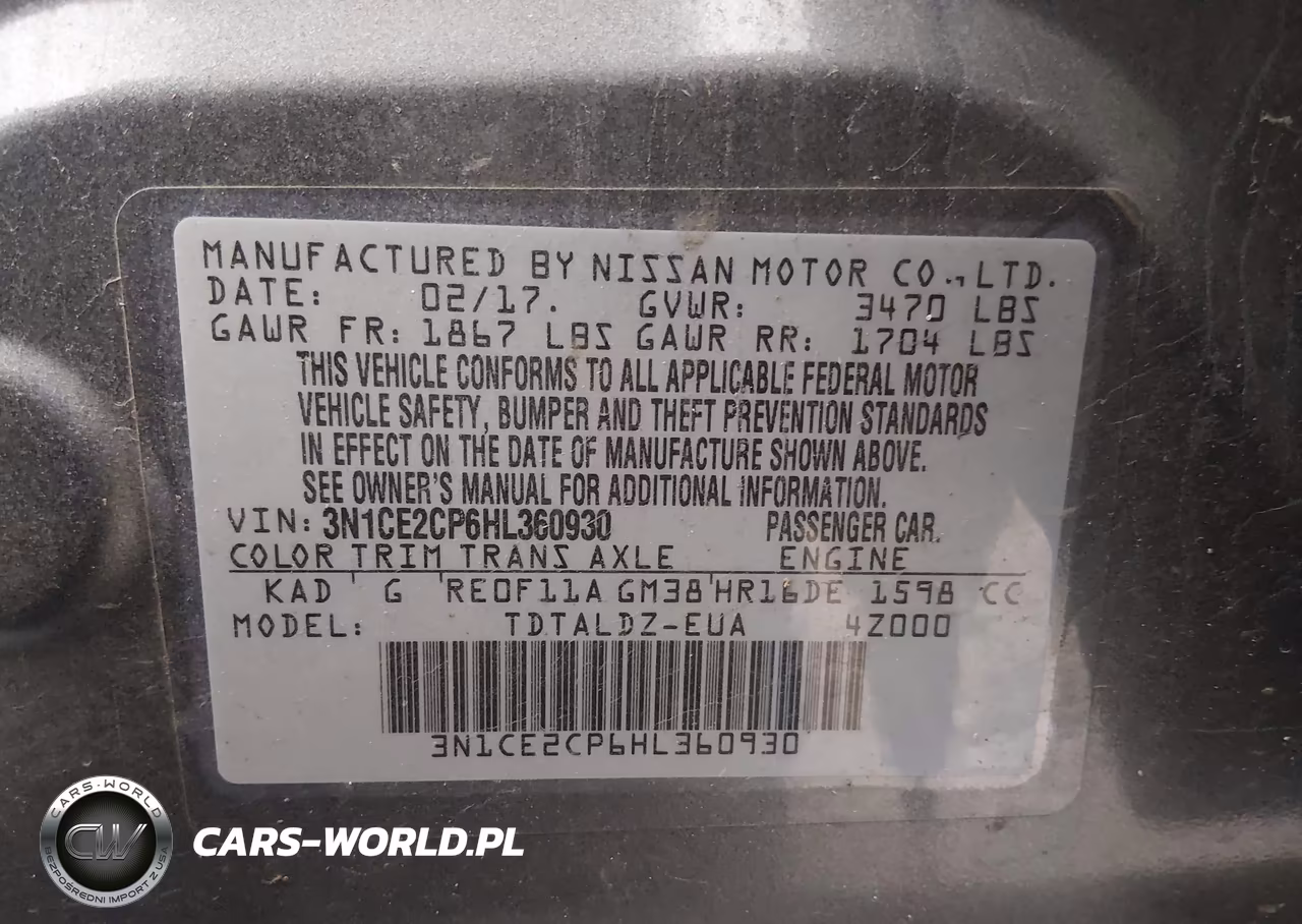 2017 Nissan Versa Note Sv VIN:3N1CE2CP6HL360930 - 9