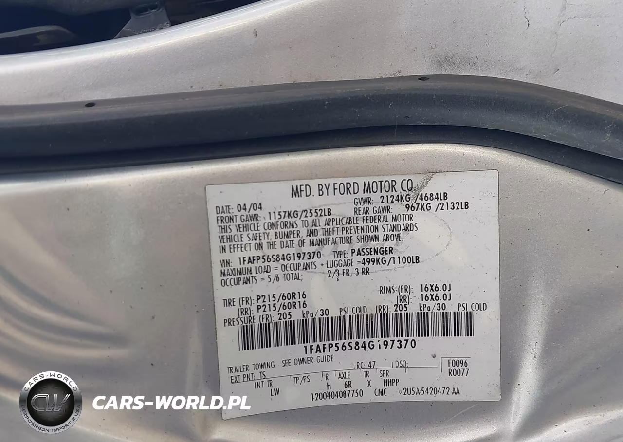 2004 Ford Taurus Sel VIN:1FAFP56S84G197370 - 9