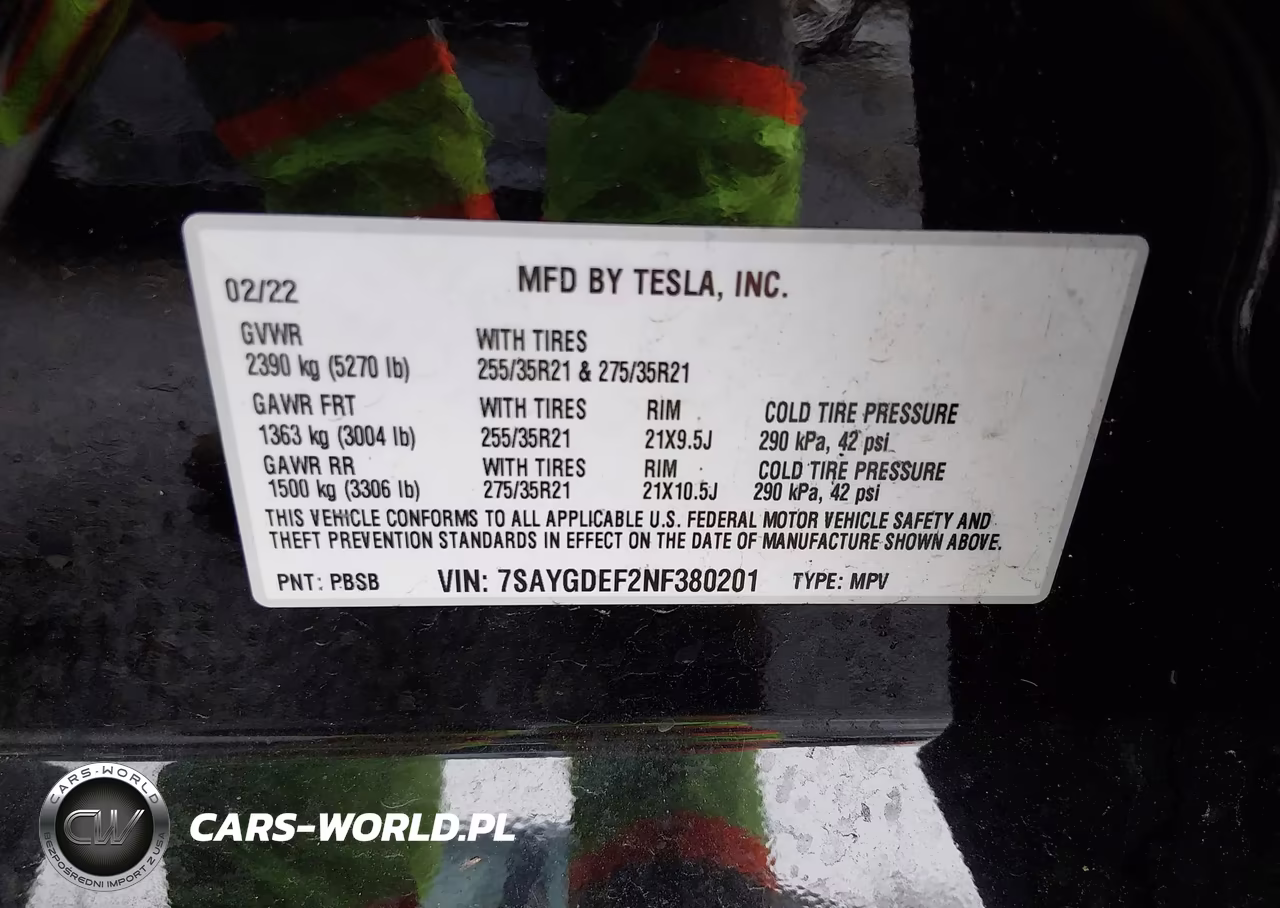 2022 Tesla Model Y Performance Dual Motor All-Wheel Drive VIN:7SAYGDEF2NF380201 - 9