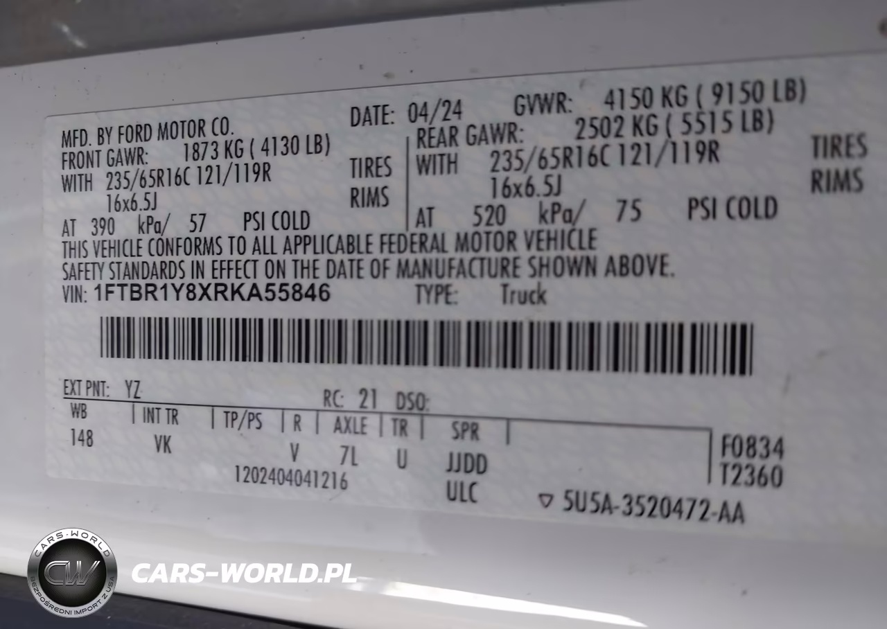 2024 Ford Transit-250 VIN:1FTBR1Y8XRKA55846 - 9