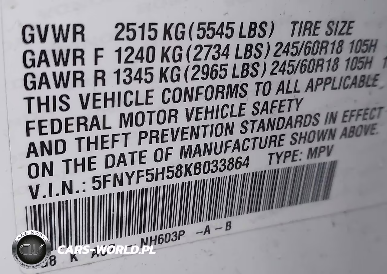 2019 Honda Pilot Ex-L VIN:5FNYF5H58KB033864 - 9
