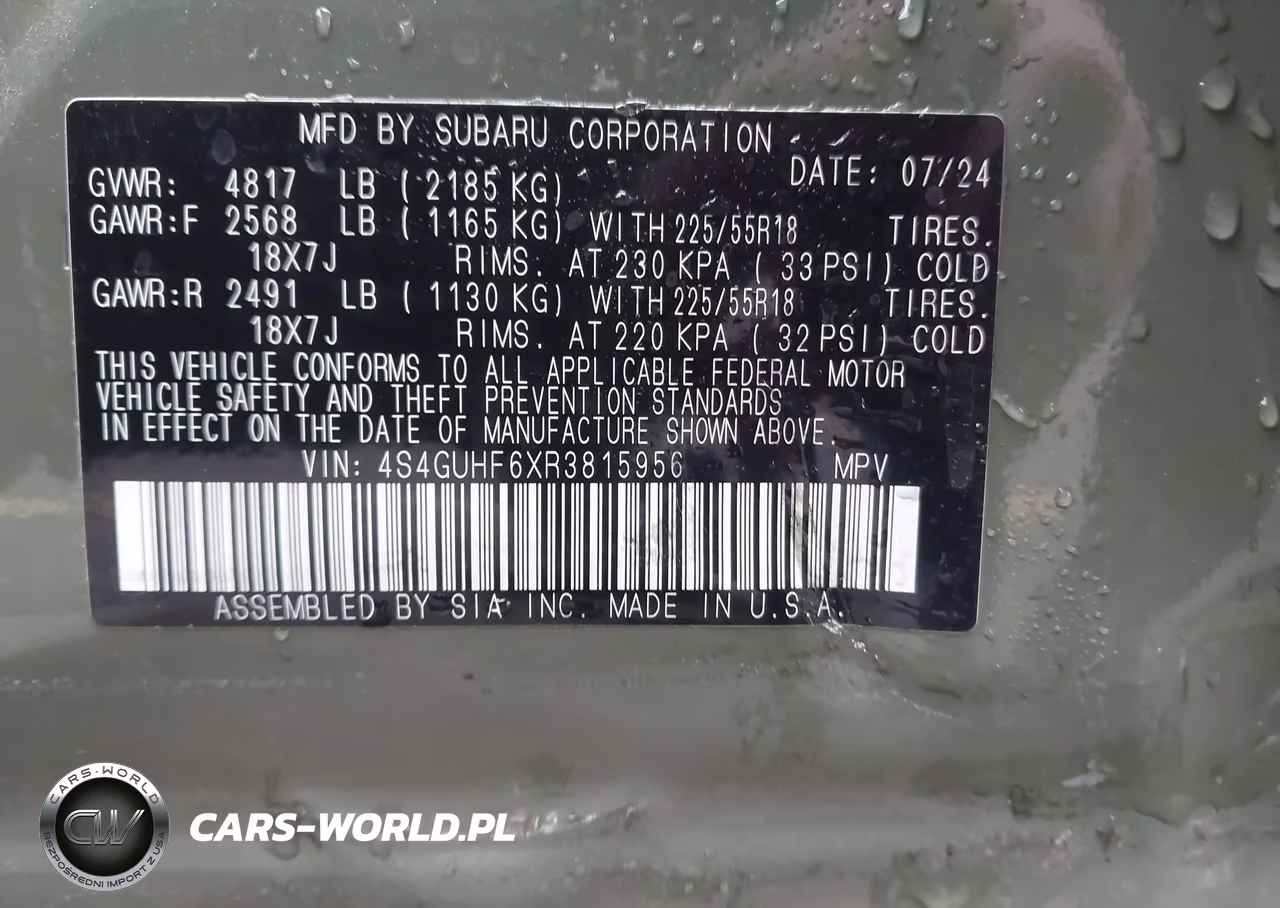2024 Subaru Crosstrek Sport VIN:4S4GUHF6XR3815956 - 9