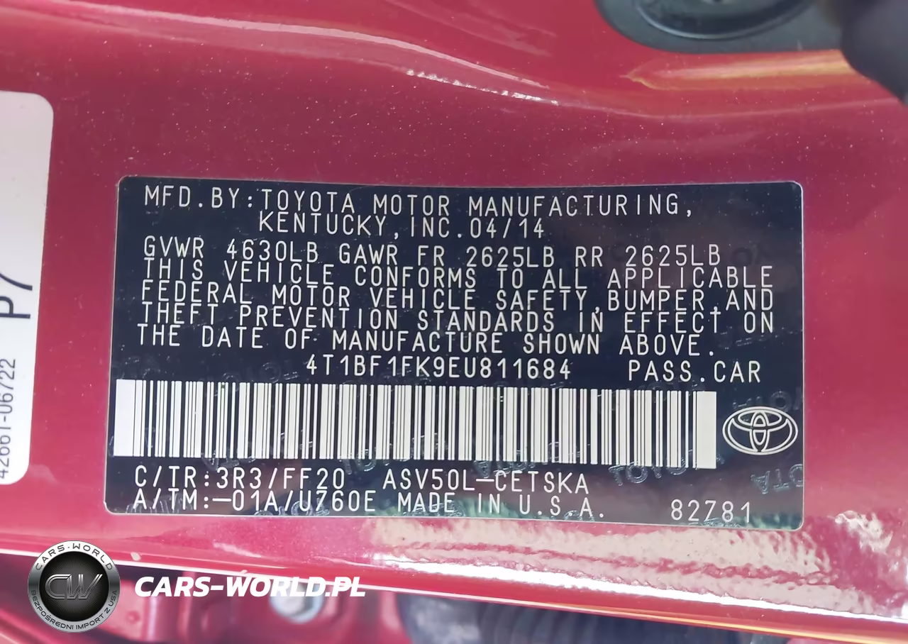 2014 Toyota Camry Se VIN:4T1BF1FK9EU811684 - 9