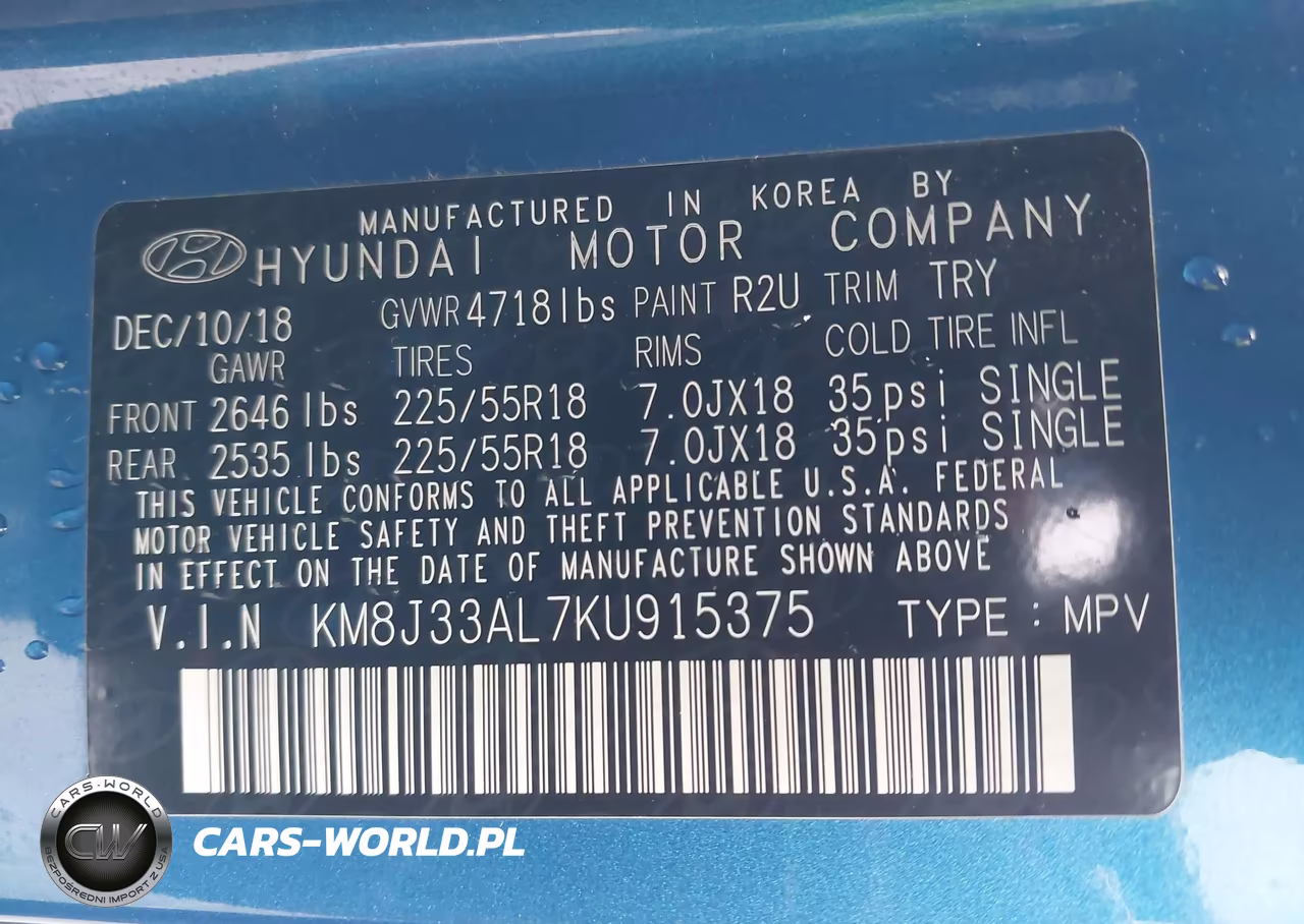 2019 Hyundai Tucson Limited VIN:KM8J33AL7KU915375 - 9