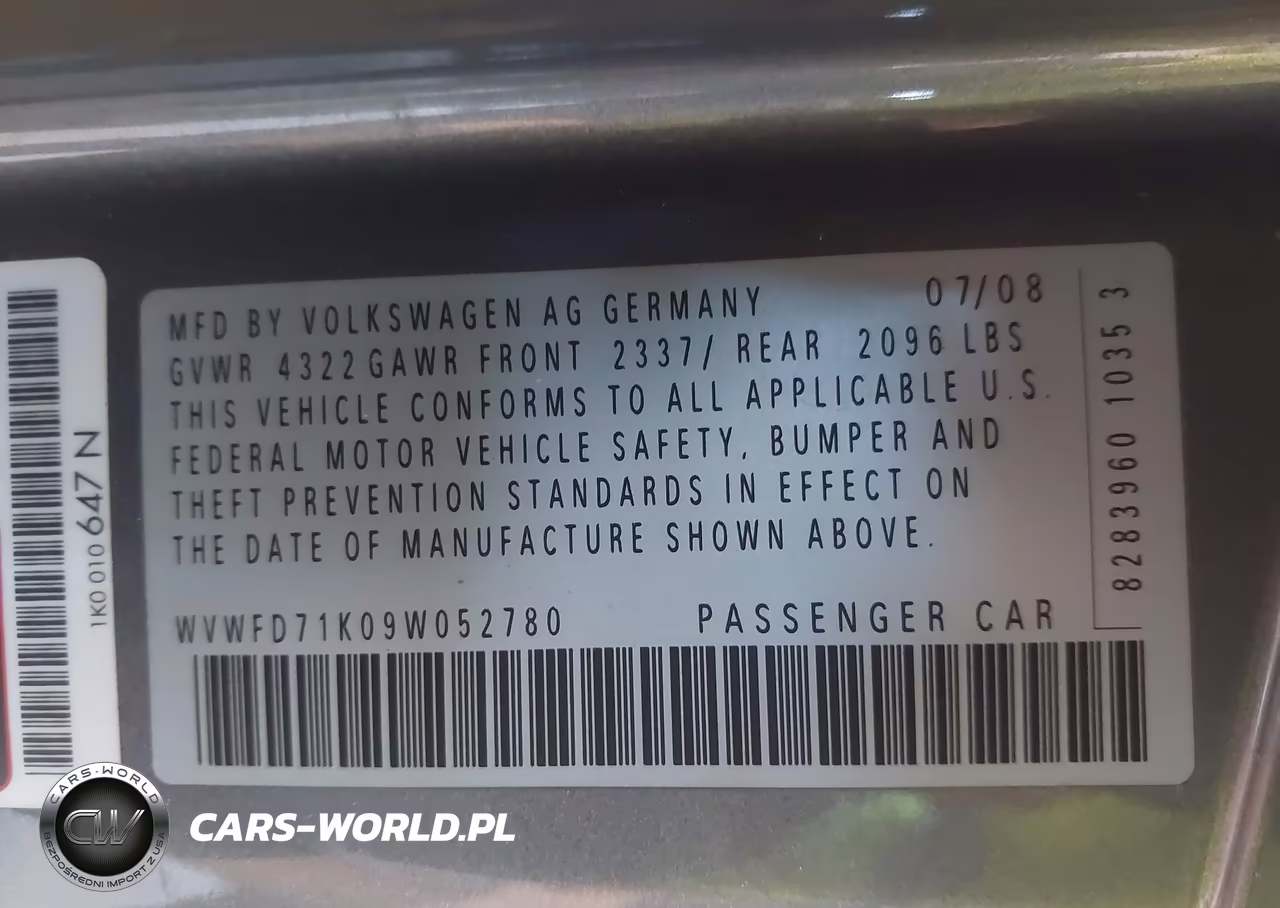 2009 Volkswagen Gti 2-Door VIN:WVWFD71K09W052780 - 9
