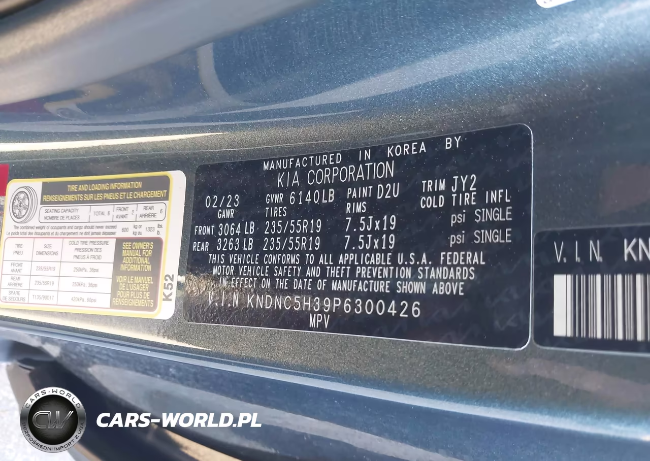 2023 Kia Carnival Mpv Ex VIN:KNDNC5H39P6300426 - 9