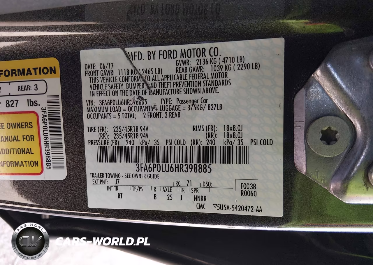 2017 Ford Fusion Hybrid Se VIN:3FA6P0LU6HR398885 - 9