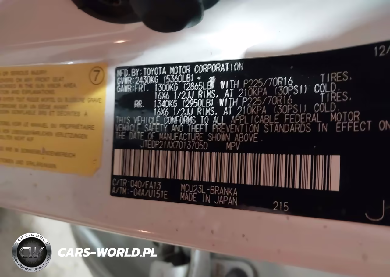2007 Toyota Highlander V6 VIN:JTEDP21AX70137050 - 9