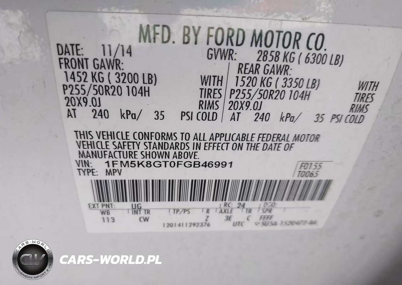 2015 Ford Explorer Sport VIN:1FM5K8GT0FGB46991 - 9