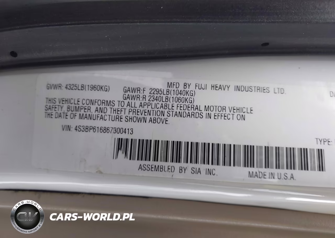 2006 Subaru Legacy 2.5I VIN:4S3BP616867300413 - 9