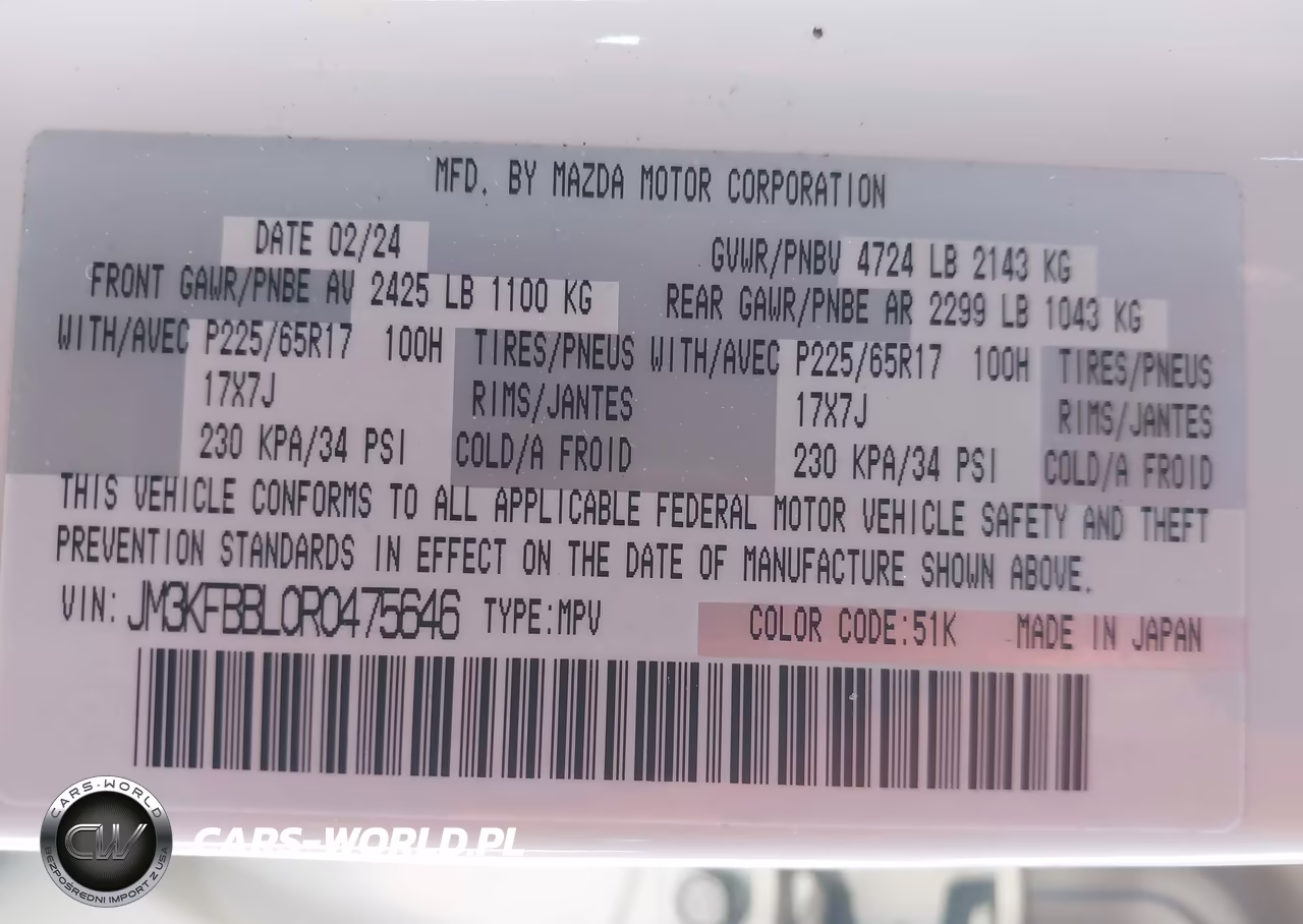 2024 Mazda Cx-5 2.5 S Select VIN:JM3KFBBL0R0475646 - 9
