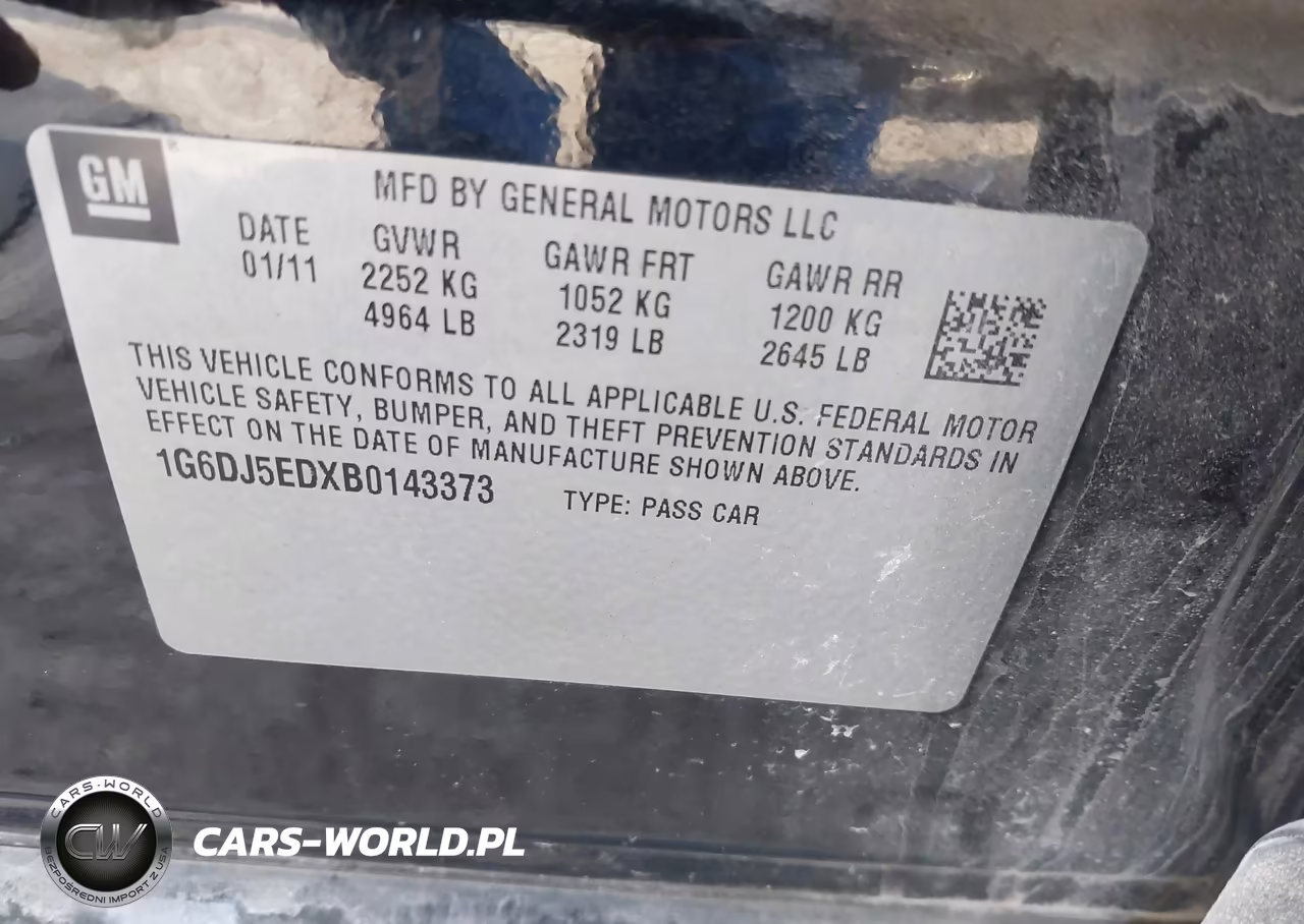 2011 Cadillac Cts Standard VIN:1G6DJ5EDXB0143373 - 9