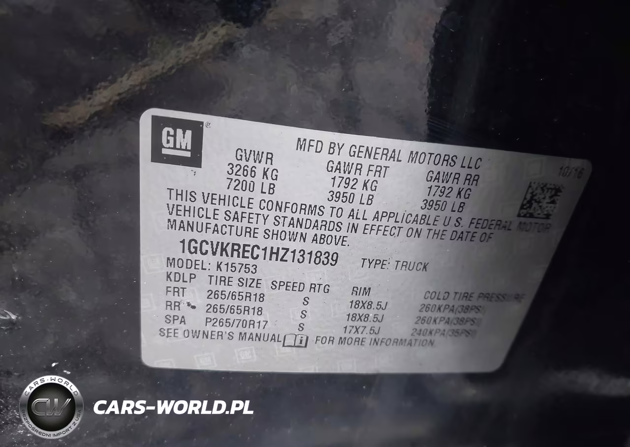 2017 Chevrolet Silverado 1500 2Lt VIN:1GCVKREC1HZ131839 - 9