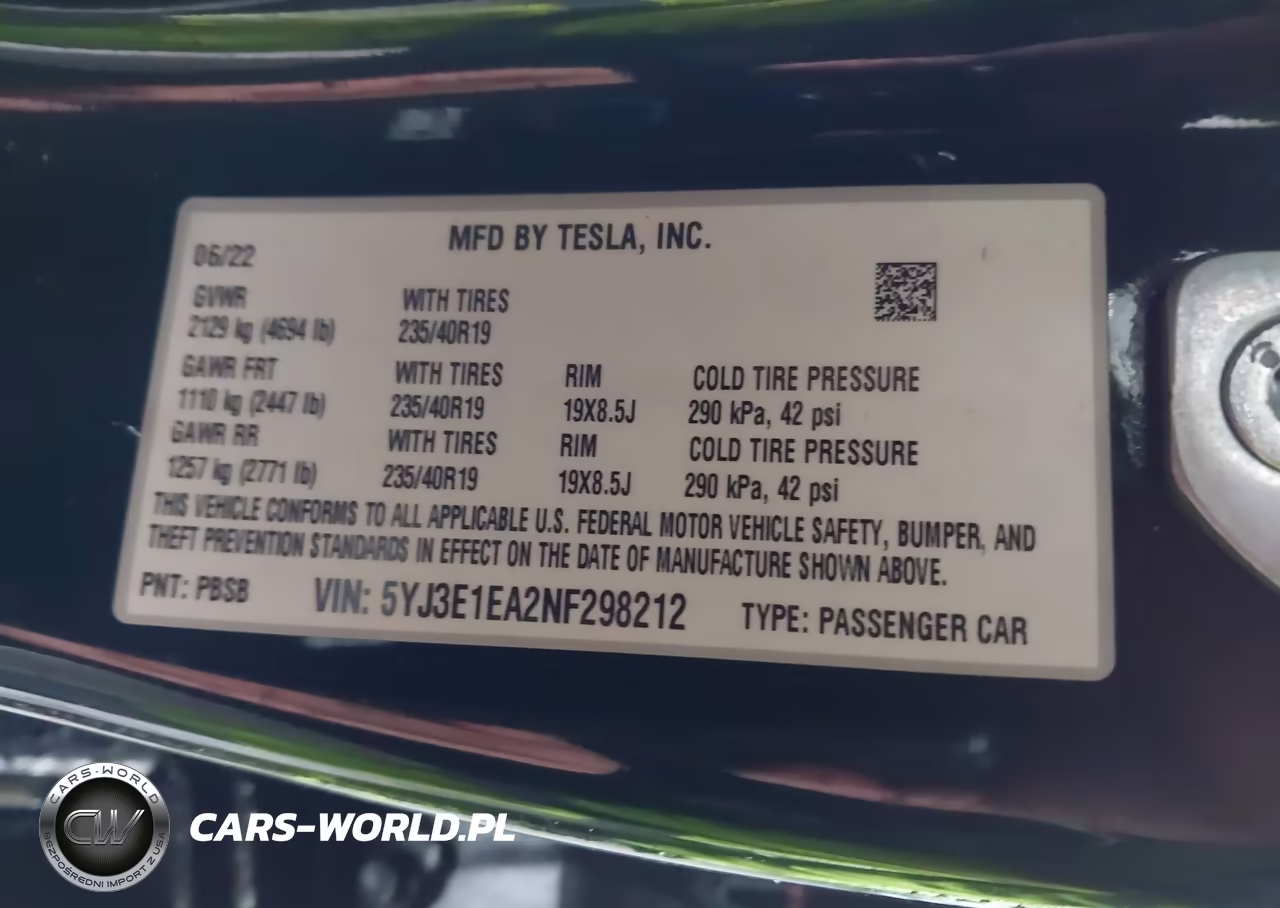 2022 Tesla Model 3 Rear-Wheel Drive VIN:5YJ3E1EA2NF298212 - 9