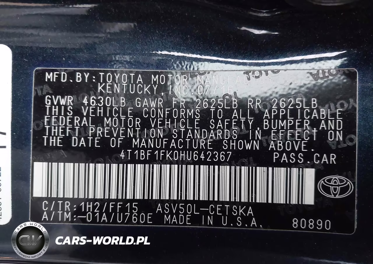 2017 Toyota Camry Se VIN:4T1BF1FK0HU642367 - 9