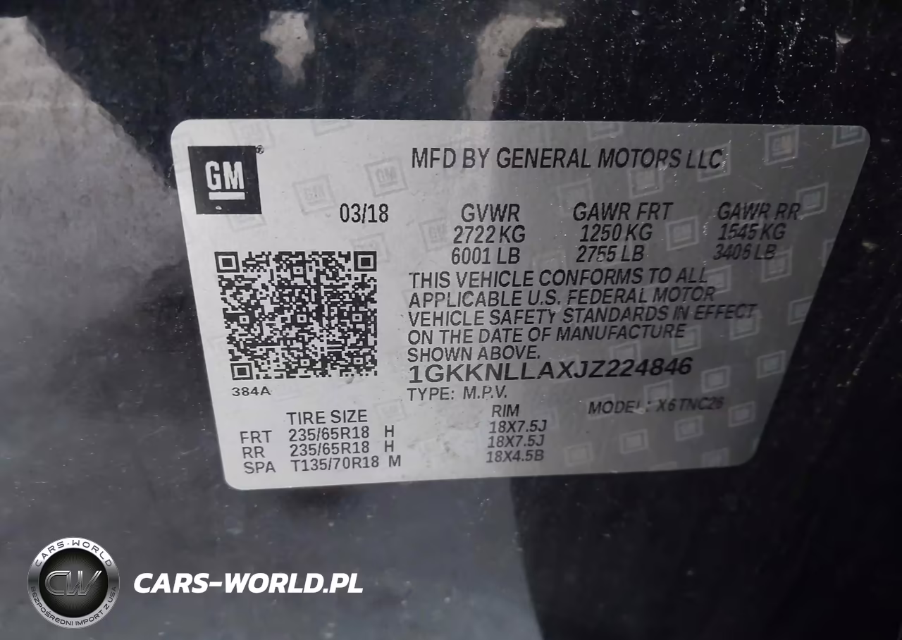 2018 GMC Acadia Sle-2 VIN:1GKKNLLAXJZ224846 - 9