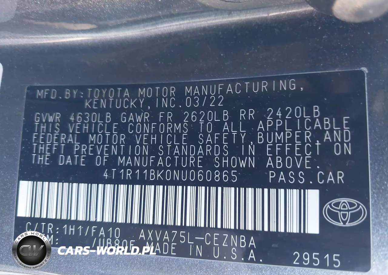 2022 Toyota Camry Le Awd VIN:4T1R11BK0NU060865 - 9