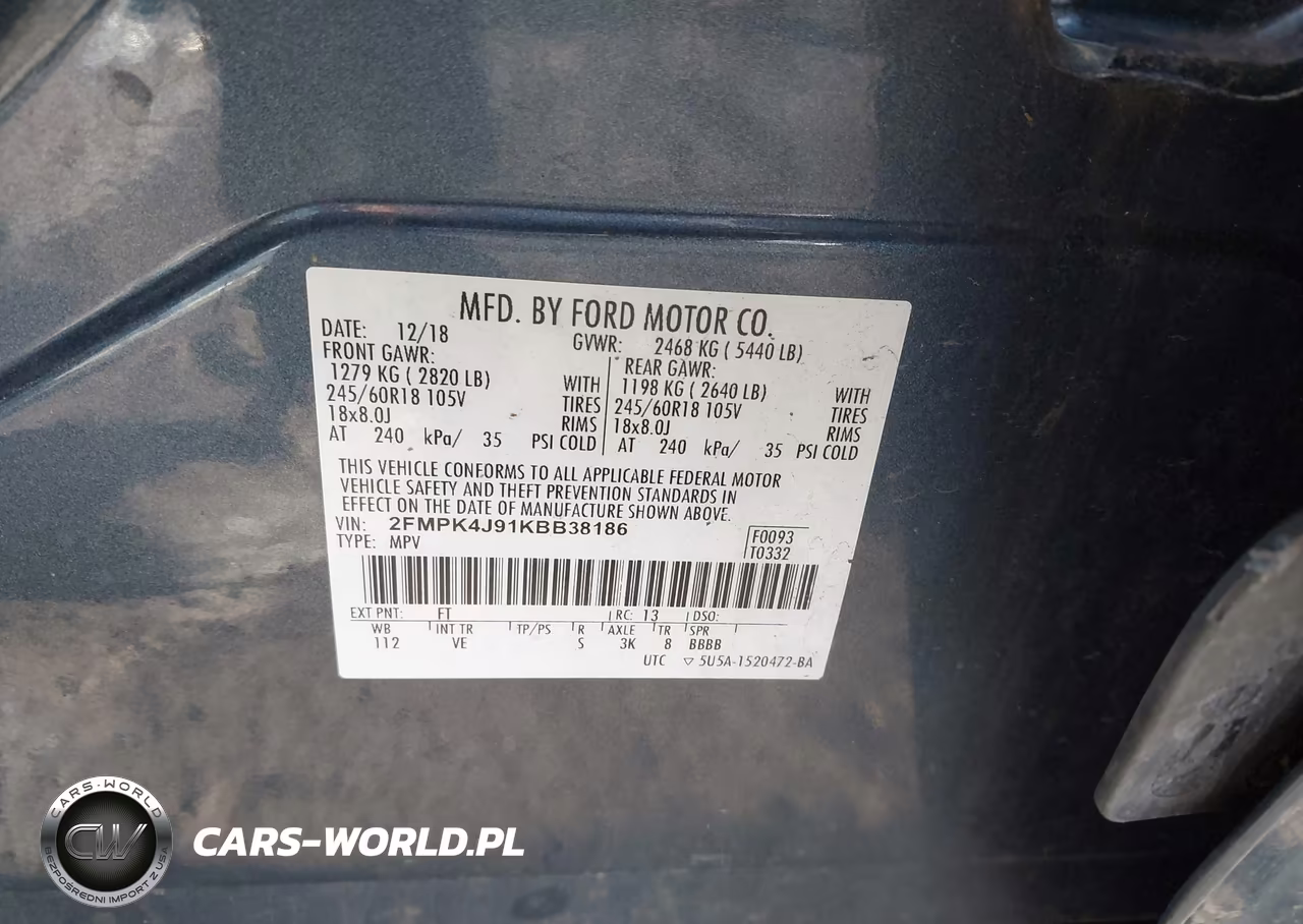 2019 Ford Edge Sel VIN:2FMPK4J91KBB38186 - 9