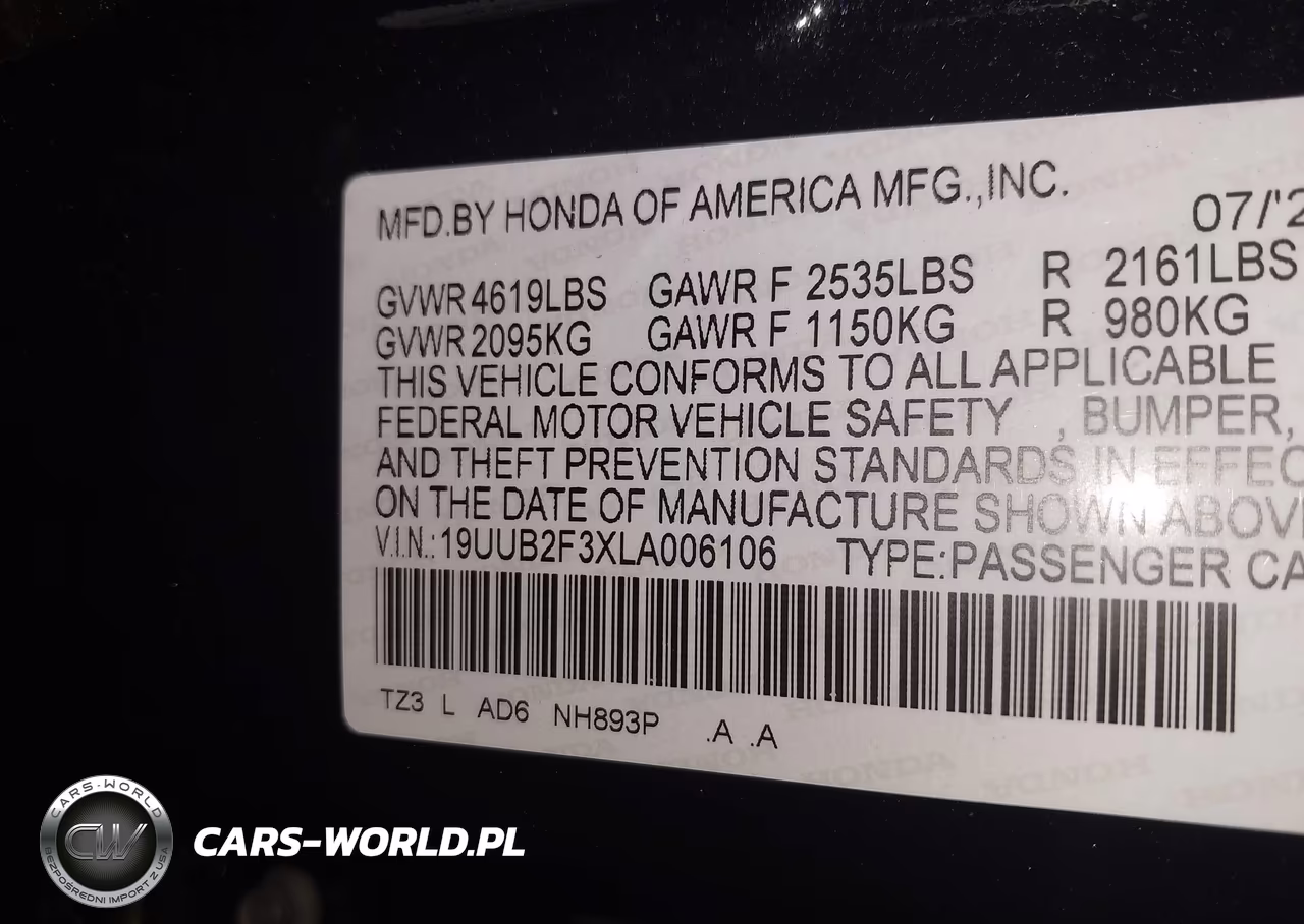 2020 Acura Tlx Standard VIN:19UUB2F3XLA006106 - 9