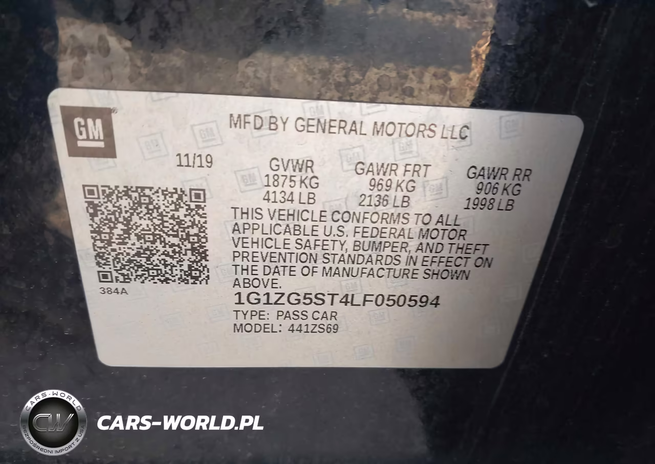2020 Chevrolet Malibu Fwd Rs VIN:1G1ZG5ST4LF050594 - 9