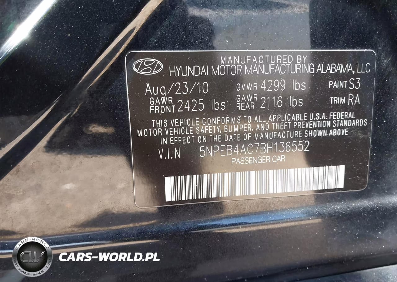 2011 Hyundai Sonata Gls VIN:5NPEB4AC7BH136552 - 9