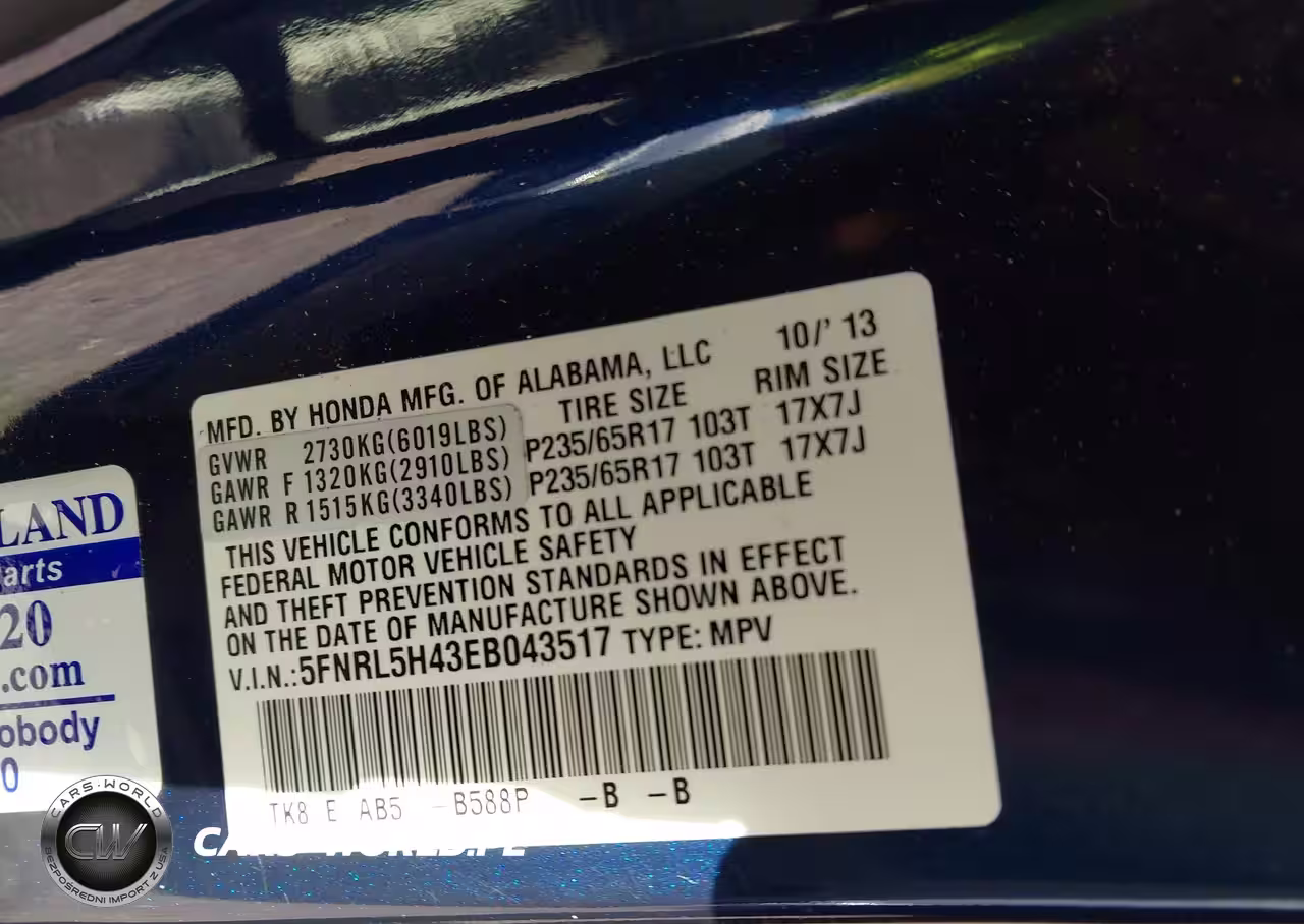 2014 Honda Odyssey Ex VIN:5FNRL5H43EB043517 - 9