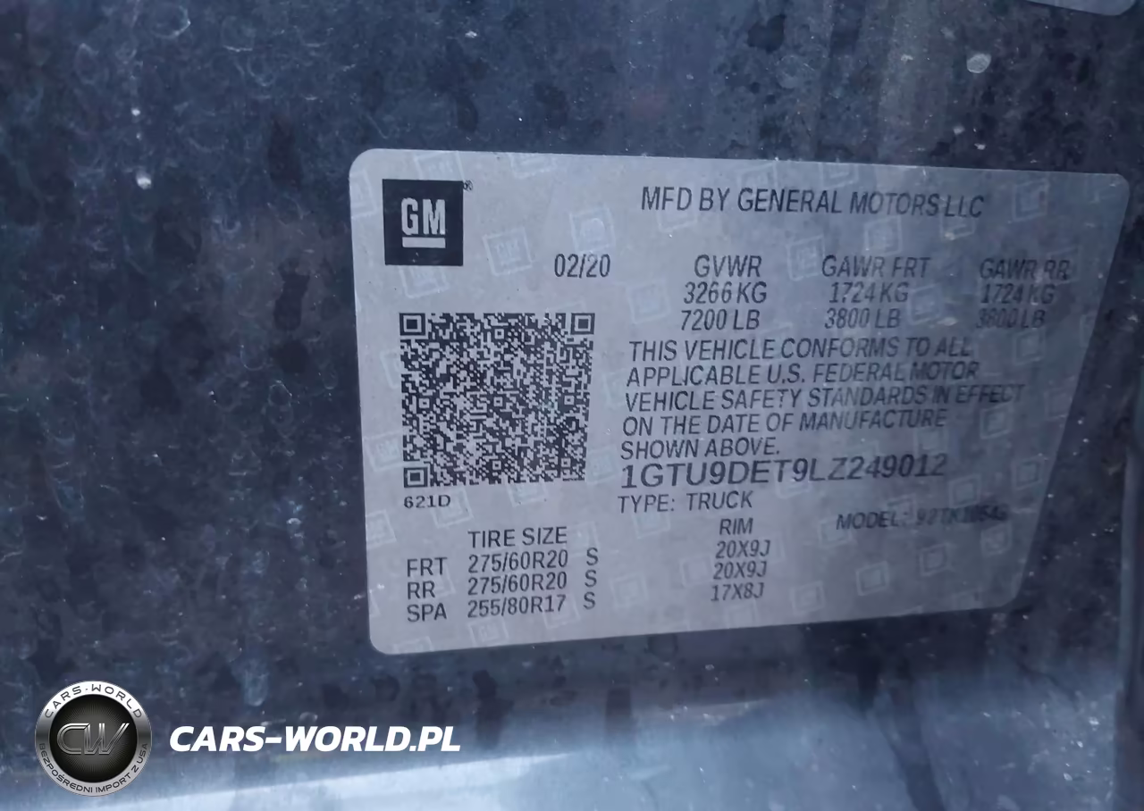 2020 GMC Sierra 1500 4Wd Short Box Slt VIN:1GTU9DET9LZ249012 - 9