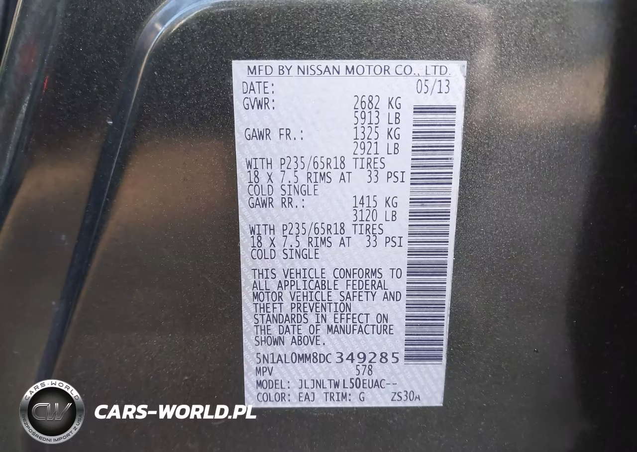 2013 Infiniti Jx35 VIN:5N1AL0MM8DC349285 - 9