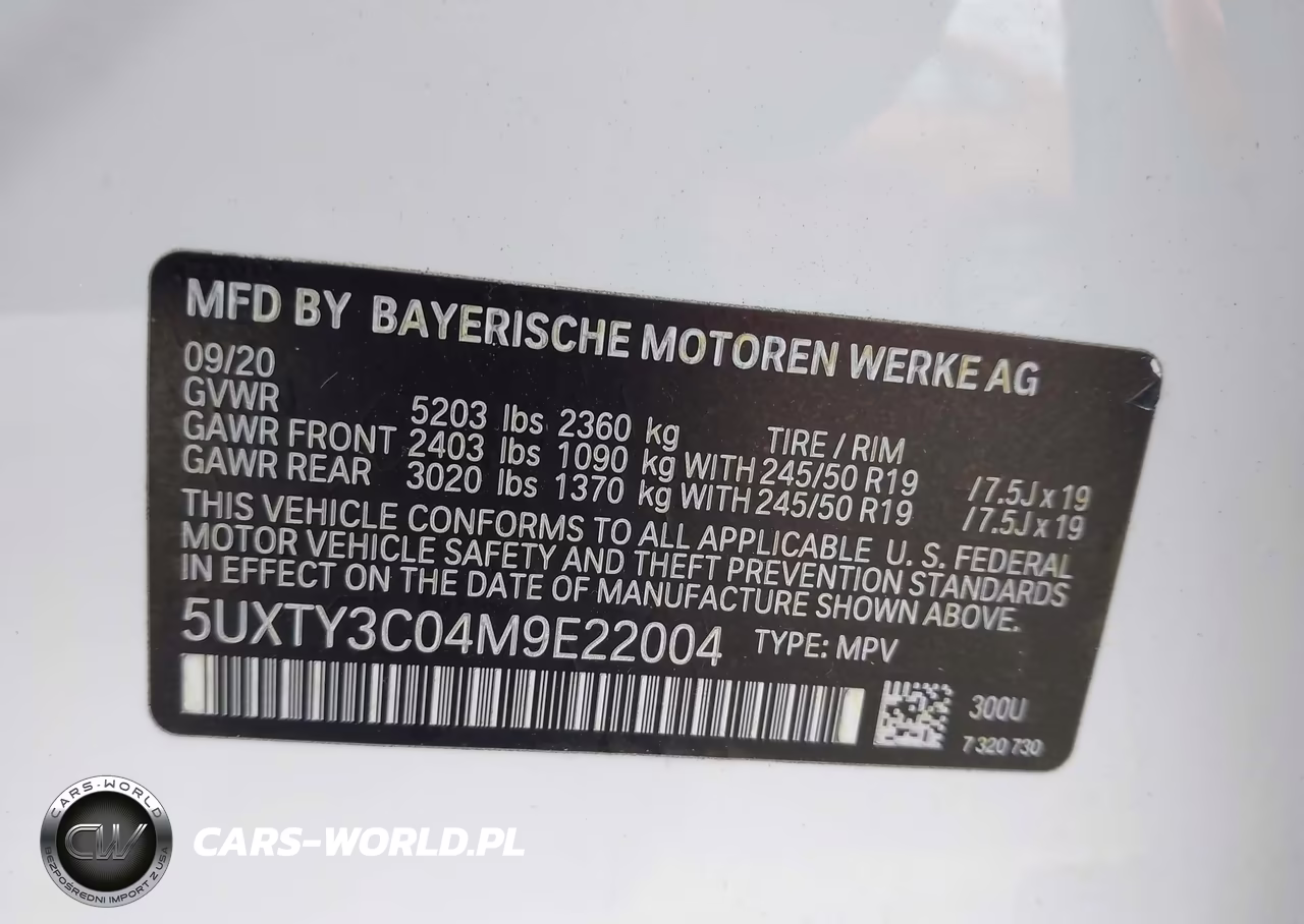 2021 BMW X3 Sdrive30I VIN:5UXTY3C04M9E22004 - 9