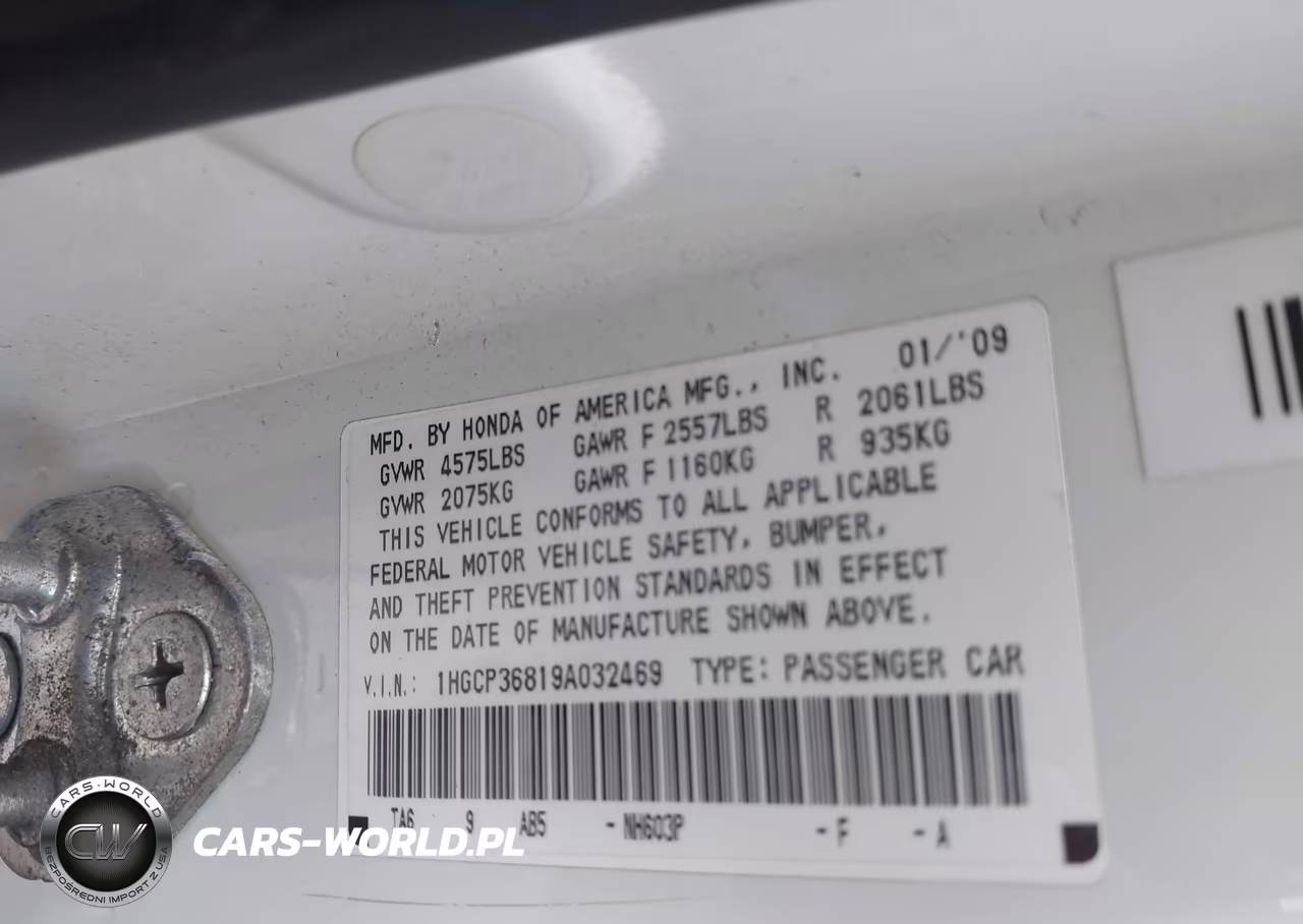 2009 Honda Accord 3.5 Ex-L VIN:1HGCP36819A032469 - 9