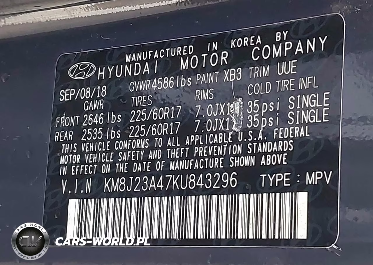 2019 Hyundai Tucson Se VIN:KM8J23A47KU843296 - 9