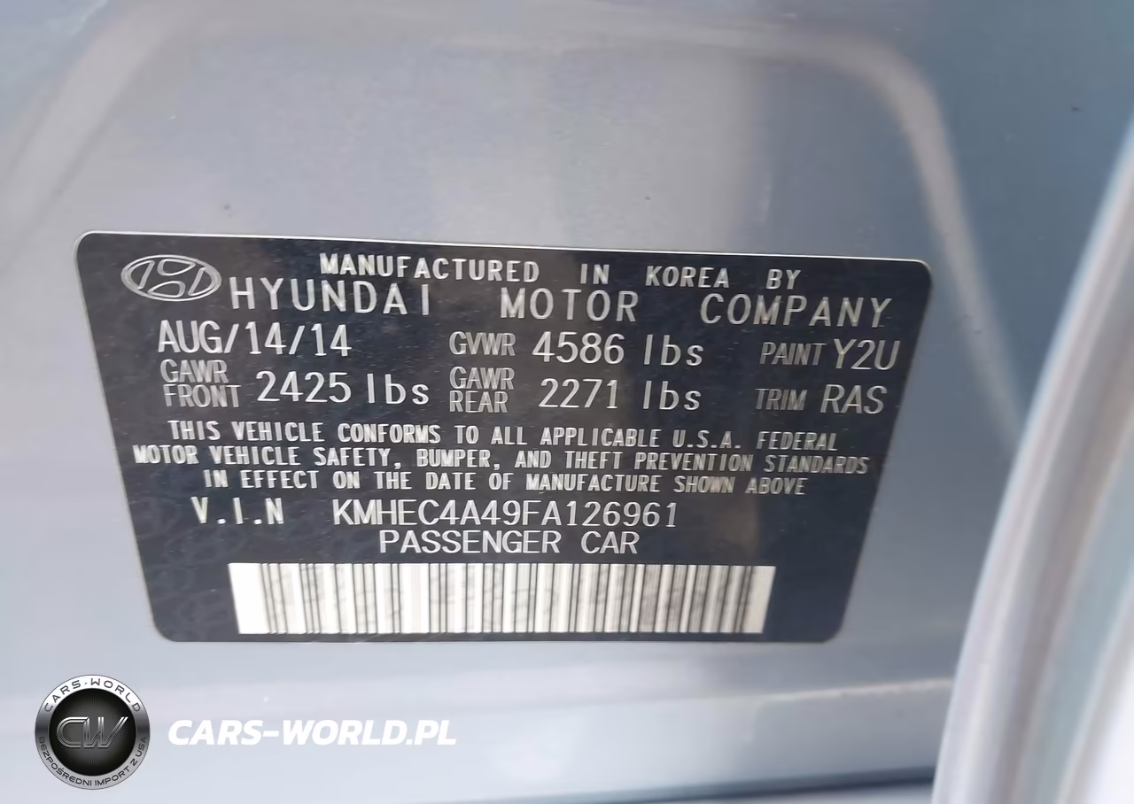 2015 Hyundai Sonata Hybrid VIN:KMHEC4A49FA126961 - 9