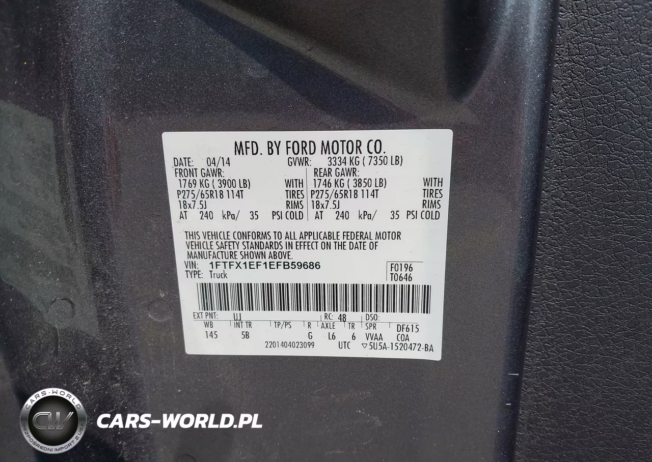 2014 Ford F-150 Fx4 VIN:1FTFX1EF1EFB59686 - 9