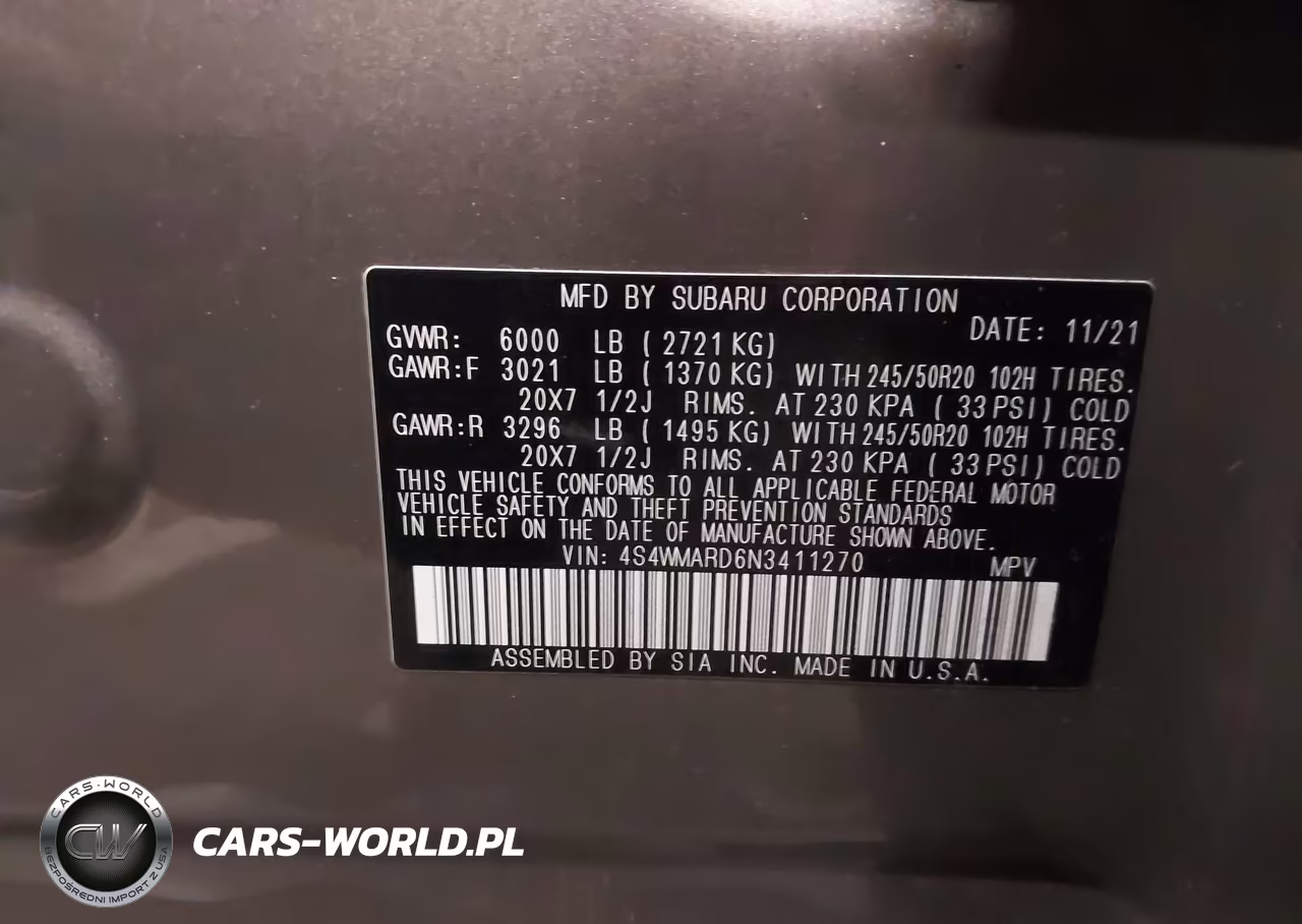 2022 Subaru Ascent Touring VIN:4S4WMARD6N3411270 - 9