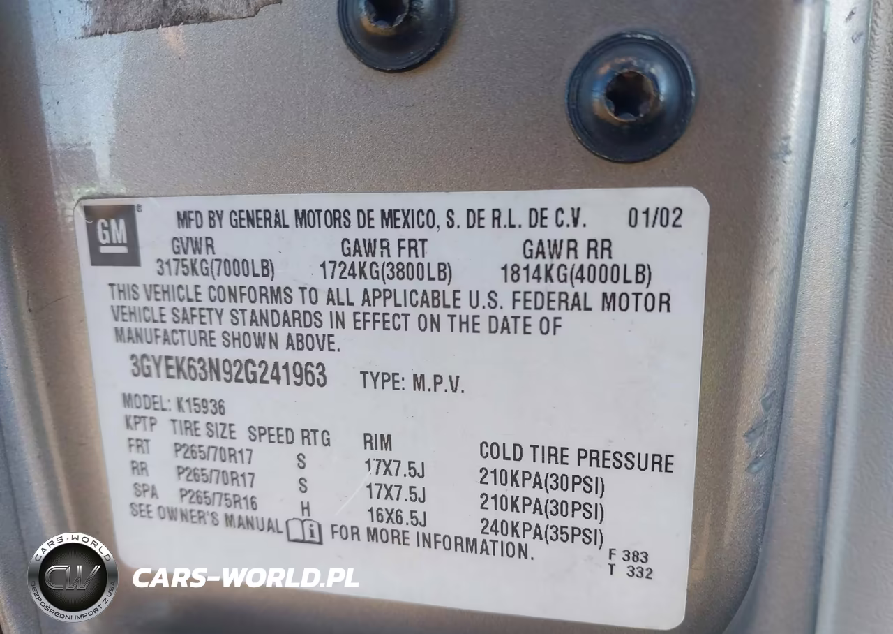 2002 Cadillac Escalade Ext Standard VIN:3GYEK63N92G241963 - 9