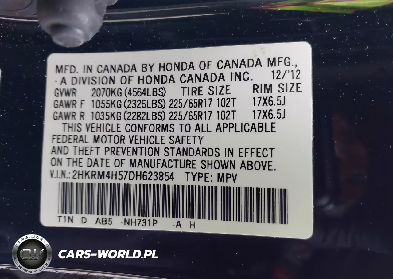 2013 Honda Cr-V Ex VIN:2HKRM4H57DH623854 - 9