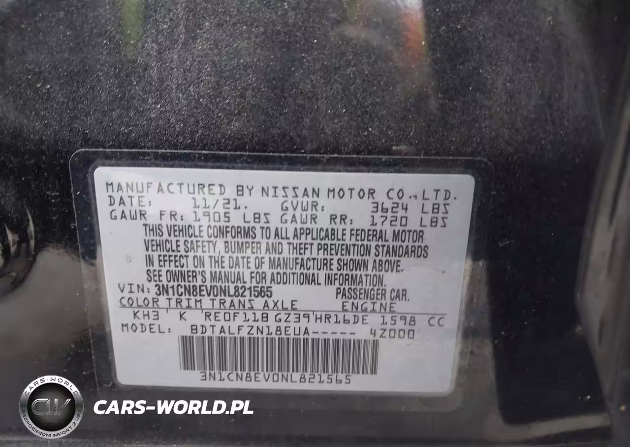 2022 Nissan Versa 1.6 Sv Xtronic Cvt VIN:3N1CN8EV0NL821565 - 9