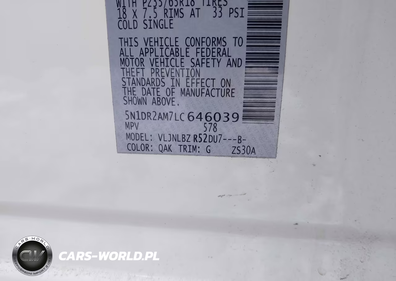 2020 Nissan Pathfinder S 4Wd VIN:5N1DR2AM7LC646039 - 9