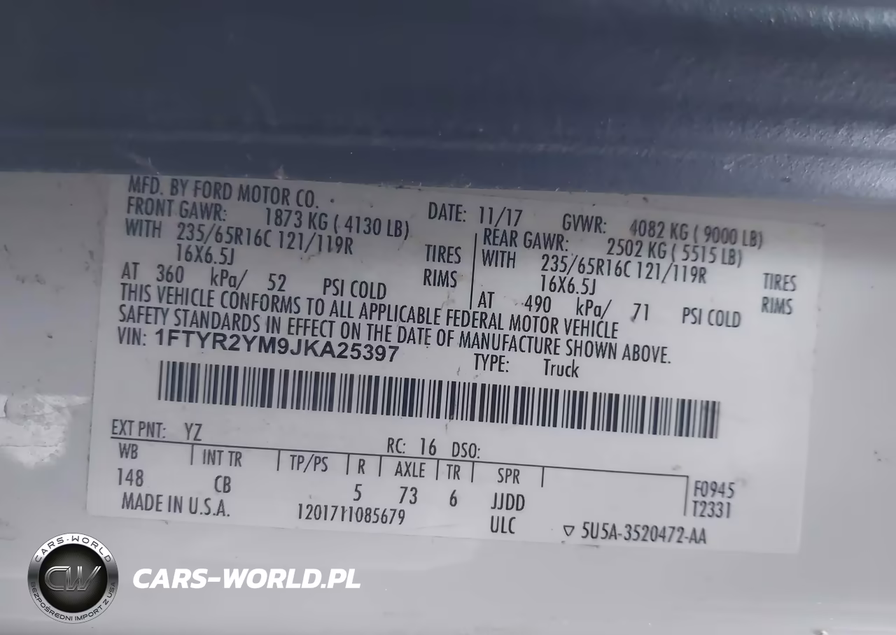 2018 Ford Transit-250 VIN:1FTYR2YM9JKA25397 - 9