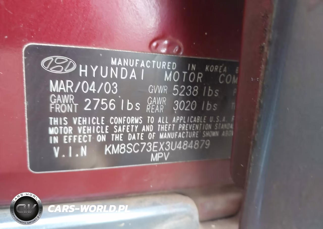 2003 Hyundai Santa Fe Gls-Lx VIN:KM8SC73EX3U484879 - 9