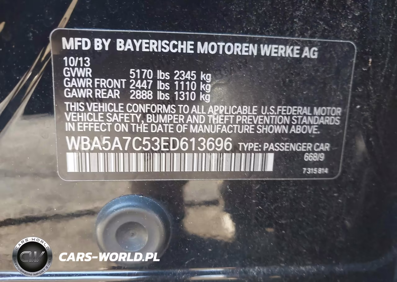 2014 BMW 528I xDrive VIN:WBA5A7C53ED613696 - 9