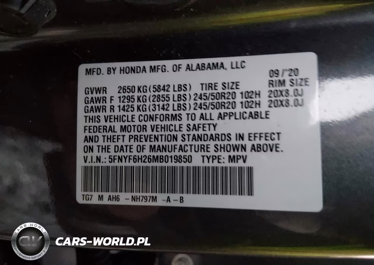 2021 Honda Pilot Awd Special Edition VIN:5FNYF6H26MB019850 - 9