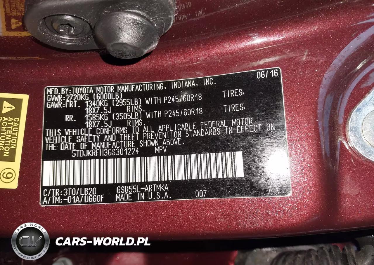 2016 Toyota Highlander Xle V6 VIN:5TDJKRFH3GS301224 - 9